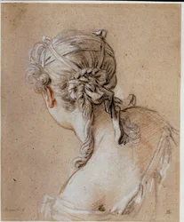 Chef för en kvinna bakifrån, ca 1740