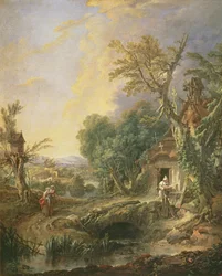 Landskap med eremit, 1742