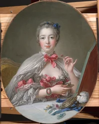 Madame de Pompadour vid sin toalett, ca 1760