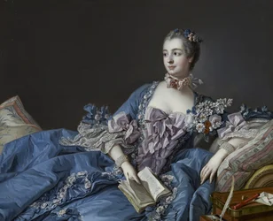 Porträtt av Marquise de Pompadour 1721-1764, ca 1758