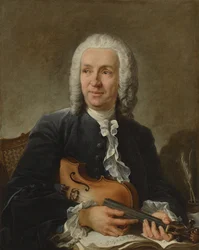 Porträtt av kompositören Francesco Geminiani 1687-1762, ca. 1745