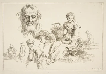 Skissblad, ca. 1735.