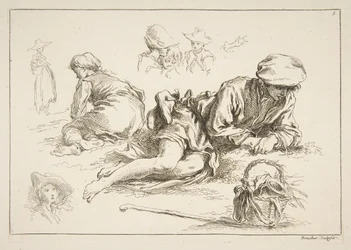Skissblad, ca. 1735.