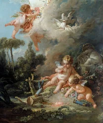 Ängeln, detalj: Kärlekens mål, 1758. 2,58 x 1,67 m. Paris
