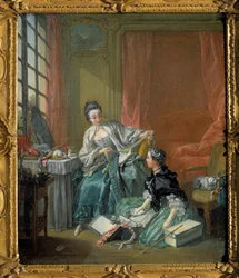 Modehandlarmålningen av Francois Boucher (1703-1770). 1746. Stockholm. Nationalmuseum