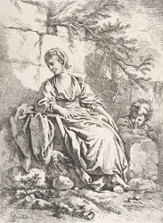 Den unga flickan vilar, 1756.