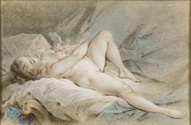 Venus leker med två duvor