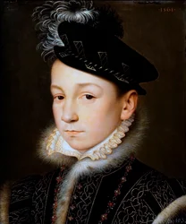 German: König Karl IX. von Frankreich (1550-1574), Brustbild King Charles IX of France