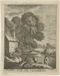 flamländskt landskap Vue de Flandere (titel på objekt)