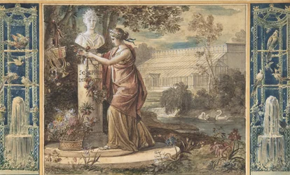 En allegori om kejsarinnan Josephine som beskyddare av trädgårdarna i Malmaison, ca. 1805-6.