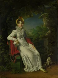Carolina Ferdinanda Louisa av Sicilien (1798-1870). Hustru till Charles Ferdinand, Duc de Berry, i parken Bagatelle i Bois de Boulogne (nära Paris)