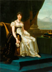 Porträtt av Caroline Bonaparte, drottning av Neapel och de två Sicilierna, av François Gérard eller hans verkstad.