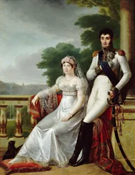 Jérôme Bonaparte och Catharina av Württemberg som kung och drottning av Westfalen
