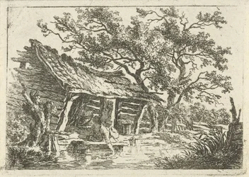 Landskap med en lada