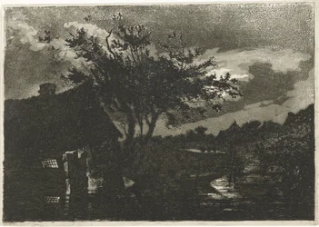 Flodlandskap med gård