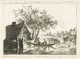 Flodlandskap med gård