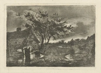 Flodlandskap med gård