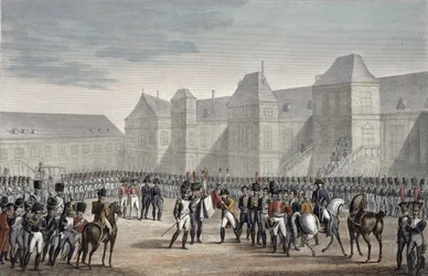 Abdikationen av Napoleon och hans avresa från Fontainebleau till Elba, 20 april 1814