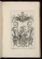 Kartusch med vapentrofé, Livre d’ornaments (Ornamentsboken)
