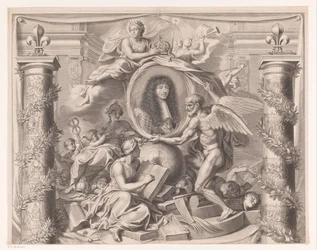 Allegoriskt porträtt av Ludvig XIV (övre delen)