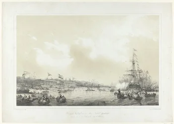 Kon: Nederl: Yachtclubs första race, hölls den 10 juni 1846 på Maas i Rotterdam (titel på objektet)