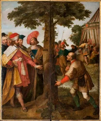 Miraklet med trädet som huggs ner. Miraklet av Sankt Gummarus, 1627.