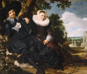 Porträtt av ett par, troligen Isaac Abrahamsz Massa och Beatrix van der Laen