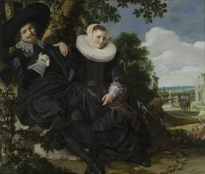 Porträtt av ett par, troligen Isaac Abrahamsz Massa och Beatrix van der Laen, ca 1622 (olja på duk)