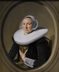 Porträtt av en kvinna (Marie Larp ), ca 1635-38 (olja på duk)