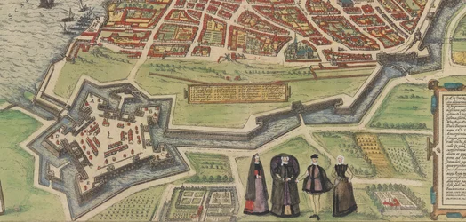 Palazzo Farnese på Caprarola, från Braun och Hogenbergs Civitates Orbis Terrarum, 1572-94.