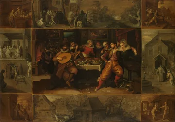 Liknelsen om den förlorade sonen, ca 1610-1620 (olja på pannå)