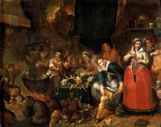 Häxornas kök, omkring 1610, mått: 52 x 66,1 cm, Kunsthistorisches Museum, Wien