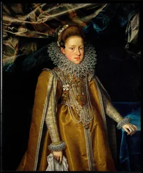 Ärkehertiginnan Maria Magdalena, dotter till den habsburgske ärkehertigen Karl II av Steiermark (olja på duk)