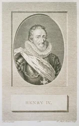 Henri IV (1553-1610), graverad av Pierre Alexandre Tardieu (1756-1844), 1783