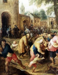 Misericordes verk (detalj). (olja på duk)