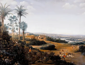 Serinhaem by i Brasilien eller hemmet för en sockerrörsplanterare i Brasilien (olja på duk)