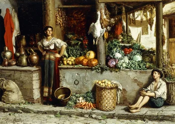 En grönsaksmarknad; En grönsaksmarknad, 1874