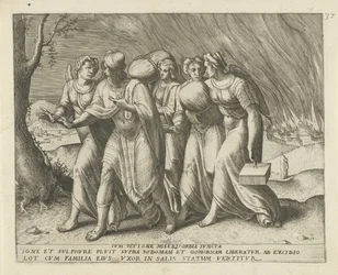 Lot lämnar Sodom Med hämnd förenad med barmhärtighet (titel på föremål) Geschiedenis van Lot (serietitel)