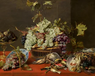Stilleben med vindruvor och vilt, ca. 1630.