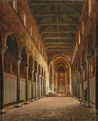 Interiör av Monreale-katedralen Santa Maria Nuova