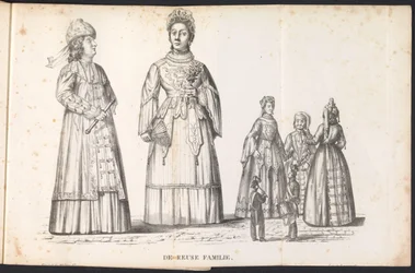 Jättefigurer i processionen för Saint Rumbold, 1825 Återanvändningsfamiljen (titel på objekt)
