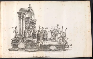Andra flottören i processionen för Saint Rombout, 1825 Tweeden Prael-waegen (titel på objekt)