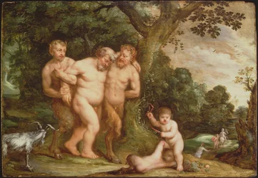 The Drunken Silenus (olja på panel)