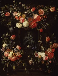 Madonna omgiven av blommor, 1662