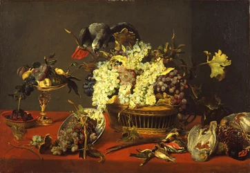 Stilleben med grå papegoja, ca 1630