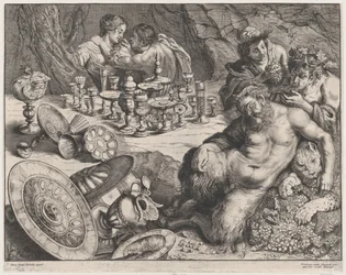 Bacchus och den berusade Silenus, 1640-60.