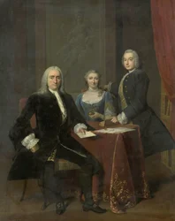 Familjegrupp i en interiör