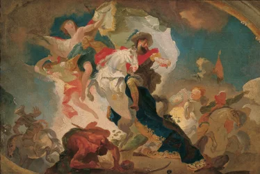 Saint James of Compostelas seger över saracenerna i slaget vid Clavigo