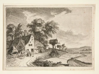 Landskap med gård