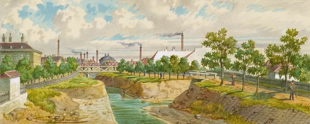 Hoblingersteg över floden Wien (Gaudenzdorf)